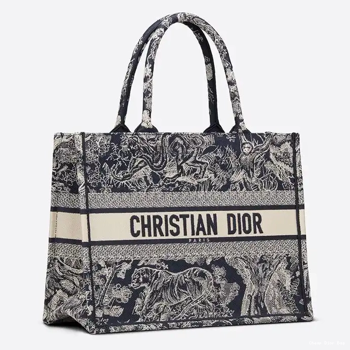 Dior Factory Outlet Canvas Tote De Navy Dior Jouy Toile Book Motif Blue 0213