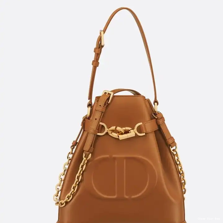 Dior Factory Outlet Bag Medium CD-Embossed Dior Brown Calfskin C'est 0222