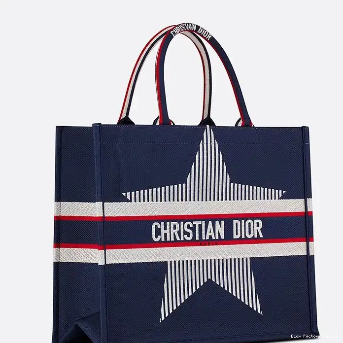 Dior Outlet Blue DiorAlps Canvas Motif Tote Book Dior 0218