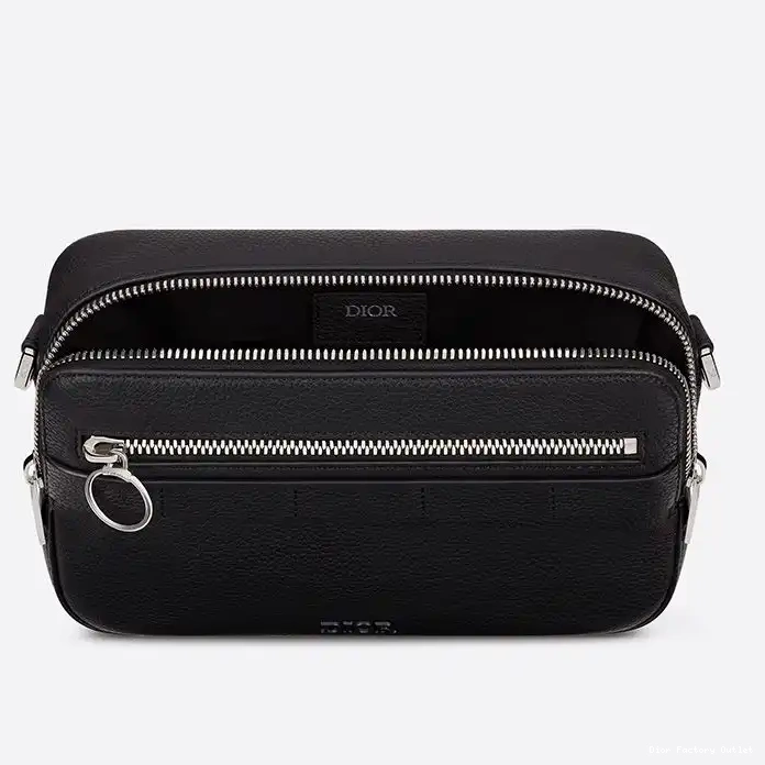 Dior Outlet Black Dior Safari Calfskin Messenger Grained 0216