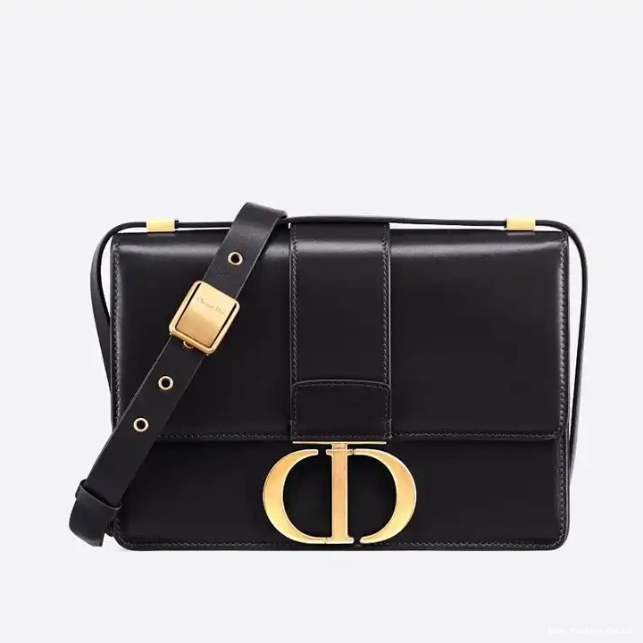 Dior Factory Outlet Montaigne Calfskin Box Dior Black 30 Bag 0223