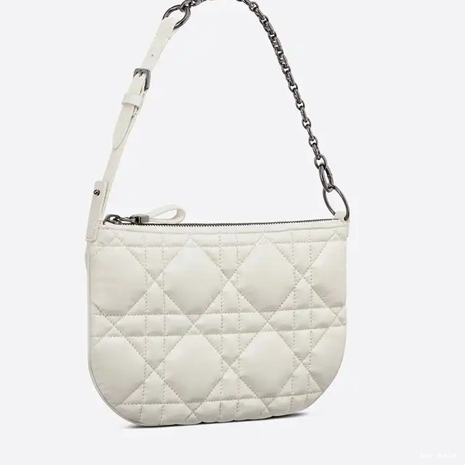 Dior Outlet White Mini Caro Quilted Bag Tulip Calfskin Macrocannage Dior 0208