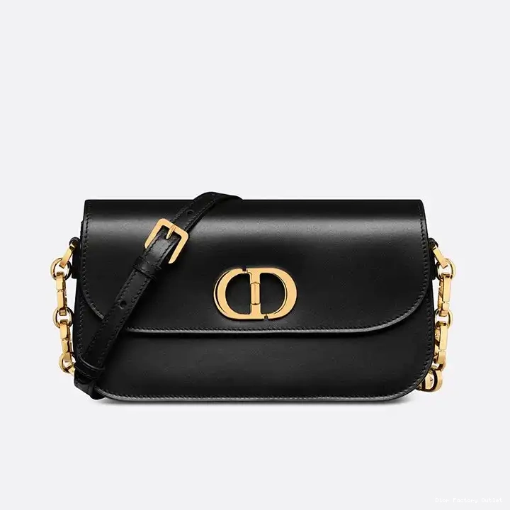 Dior Outlet Black Calfskin Montaigne Box Bag 30 Avenue Dior 0221