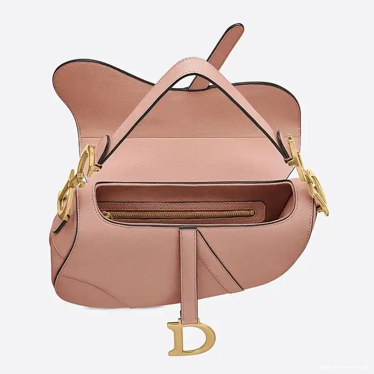 Cheap Dior Bag Saddle Bag Dior Grained Apricot Calfskin 0216