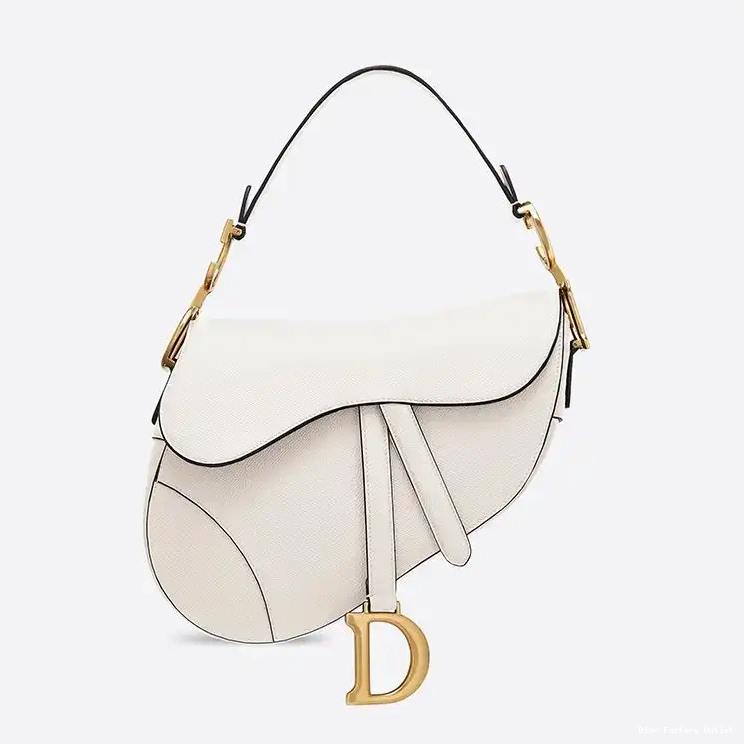 Dior Factory Outlet Saddle Grained Dior White Bag Calfskin 0218