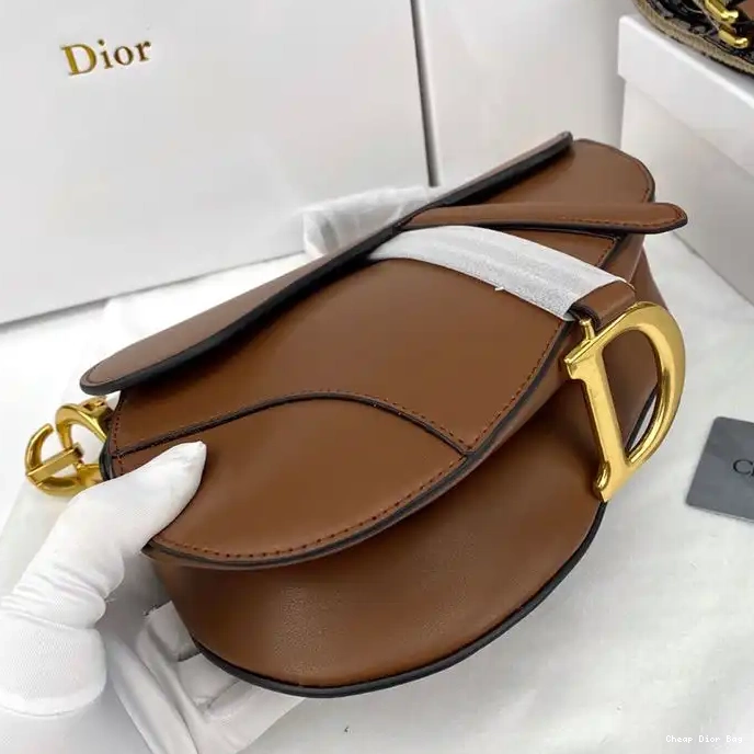 Dior Factory Outlet Calfskin Brown Dior Bag Saddle Smooth 0218