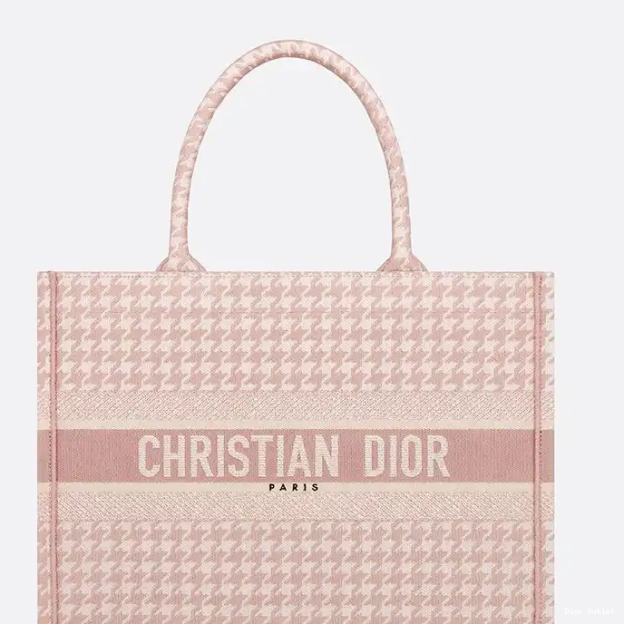 Cheap Dior Bag Macro Book Dior Tote Cherry Canvas Motif Houndstooth 0220