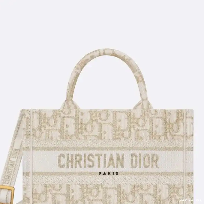 Cheap Dior Bag Motif White Strap Gold Dior Canvas Book with Tote Mini Oblique 0215