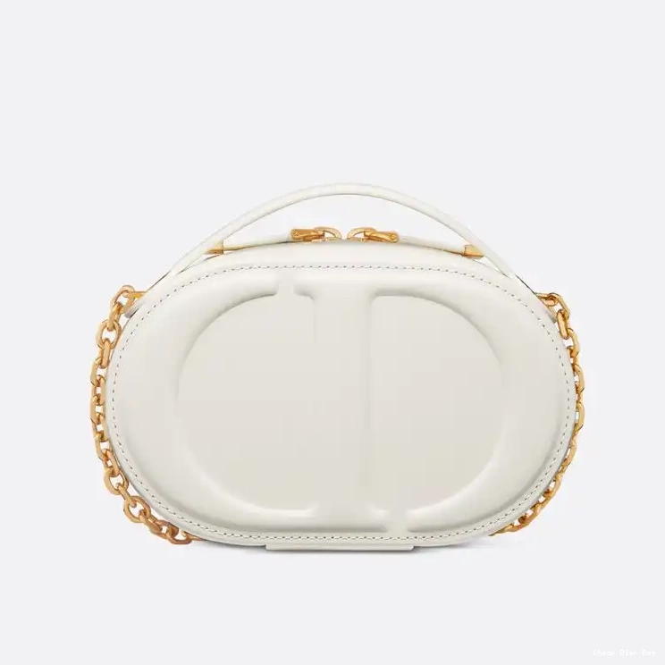 Dior Factory Outlet Camera Signature Dior Bag Oval White Calfskin CD 0213