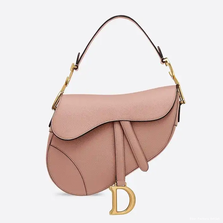 Cheap Dior Bag Saddle Bag Dior Grained Apricot Calfskin 0216