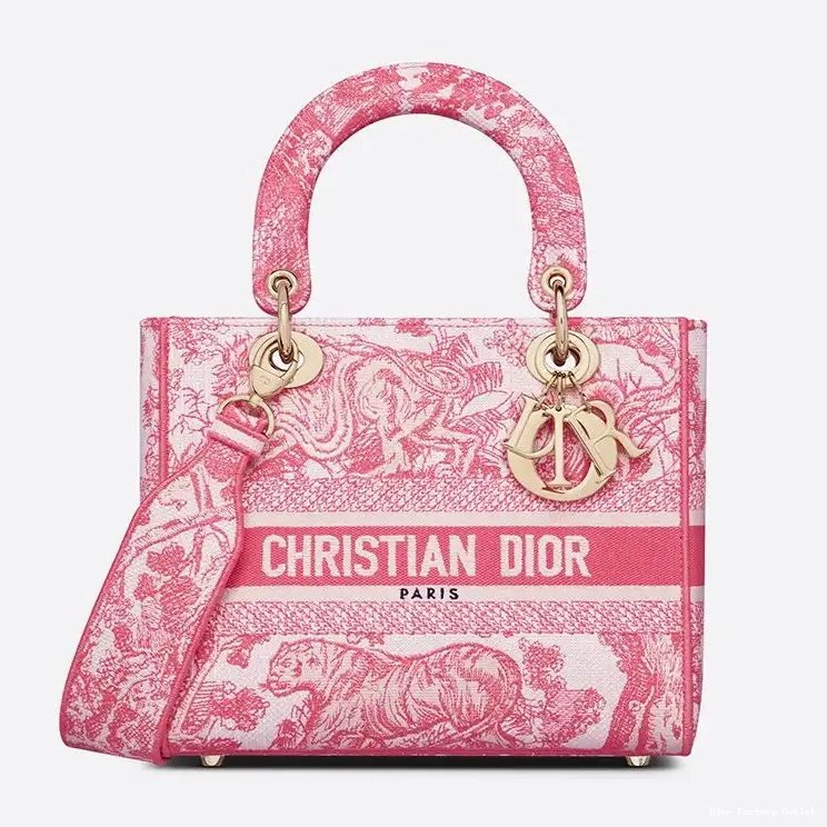 Dior Outlet Motif Rose Medium Canvas D-lite Toile Jouy de Lady Bag 0218