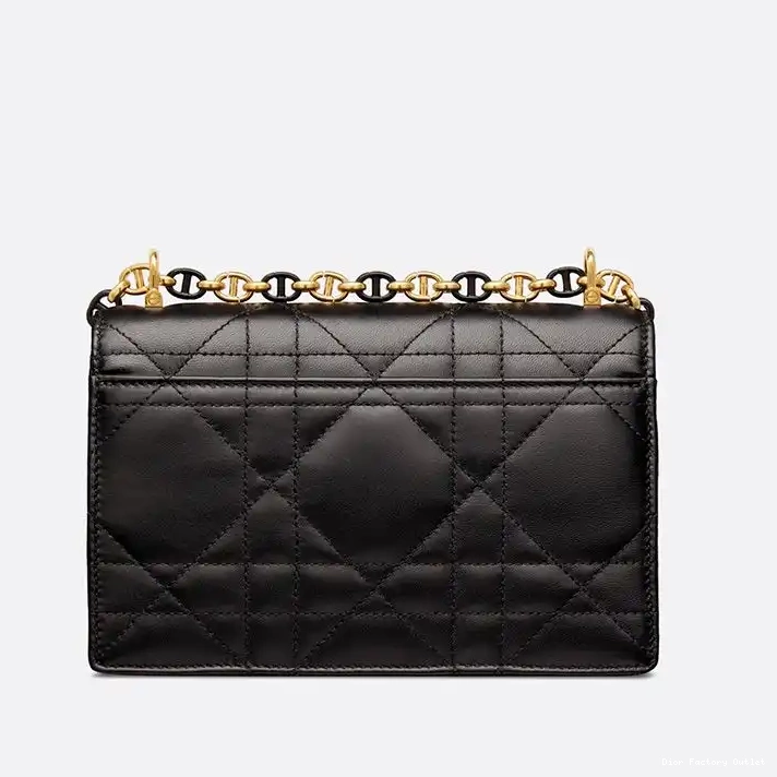 Dior Outlet Caro Macrocannage Miss Black Bag Lambskin Mini 0219