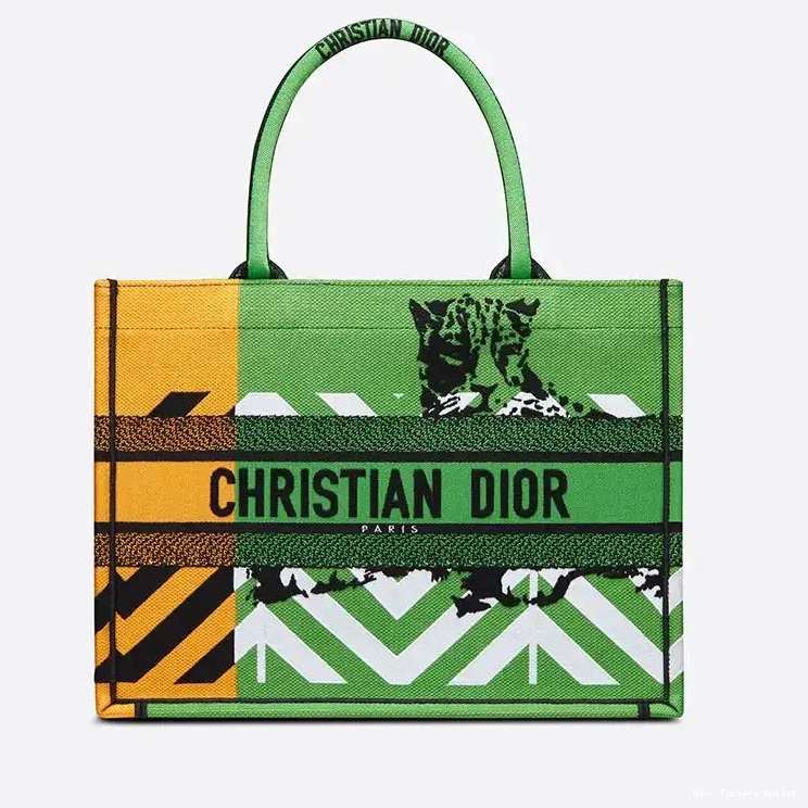 Cheap Dior Bag Motif Pop Canvas Green Tote Book D-Jungle Orange Dior 0223