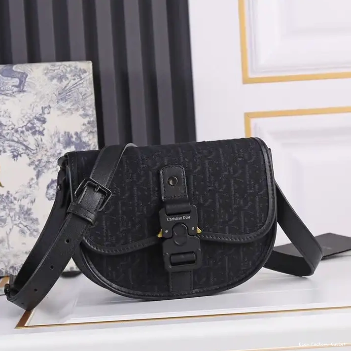 Dior Outlet Black Motif Messenger Gallop Canvas Oblique Dior 0214