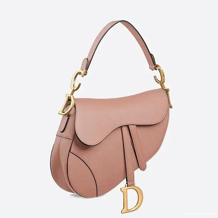 Cheap Dior Bag Saddle Bag Dior Grained Apricot Calfskin 0216