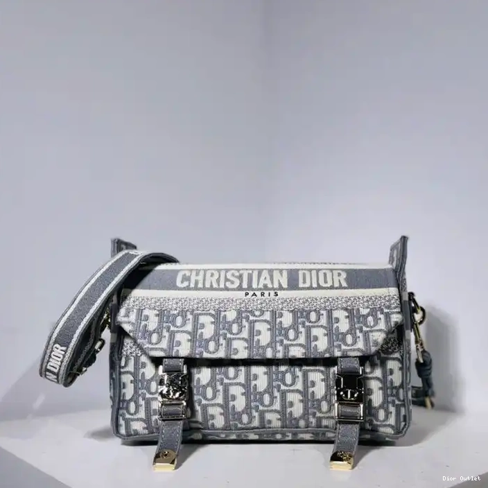 Dior Outlet Canvas Oblique Small Messenger Motif Diorcamp Grey 0226