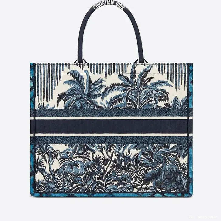 Dior Factory Outlet Palms Book Tote Canvas Motif Dior Blue 0216