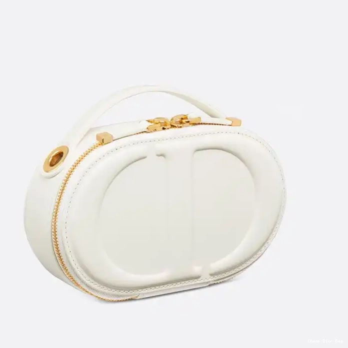 Dior Factory Outlet Camera Signature Dior Bag Oval White Calfskin CD 0213