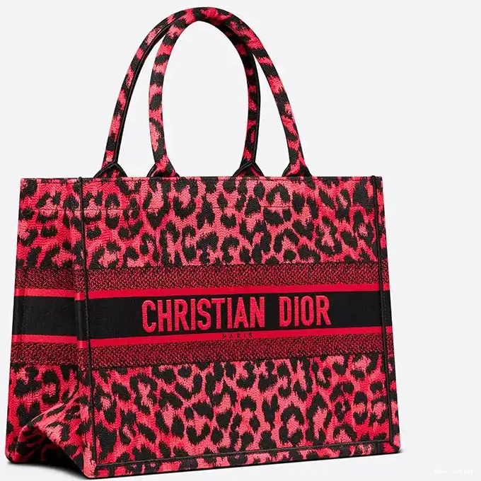 Cheap Dior Bag Mizza Motif Dior Tote Book Red Canvas 0226