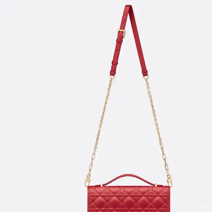 Dior Outlet Handle Bag Red Small Top Dior Cannage Miss Lambskin 0226