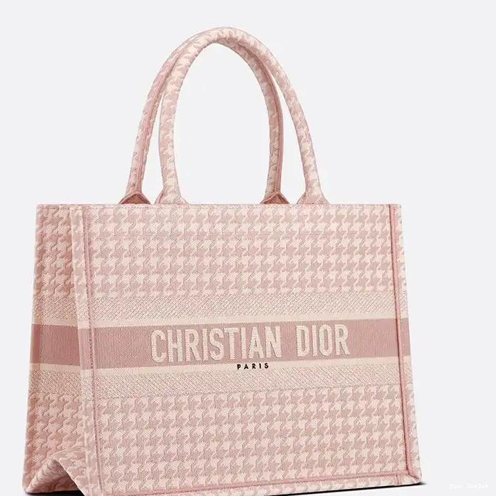 Cheap Dior Bag Macro Book Dior Tote Cherry Canvas Motif Houndstooth 0220