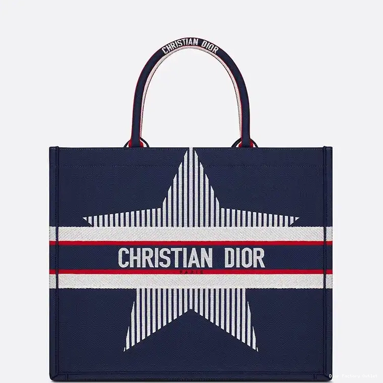 Dior Outlet Blue DiorAlps Canvas Motif Tote Book Dior 0218