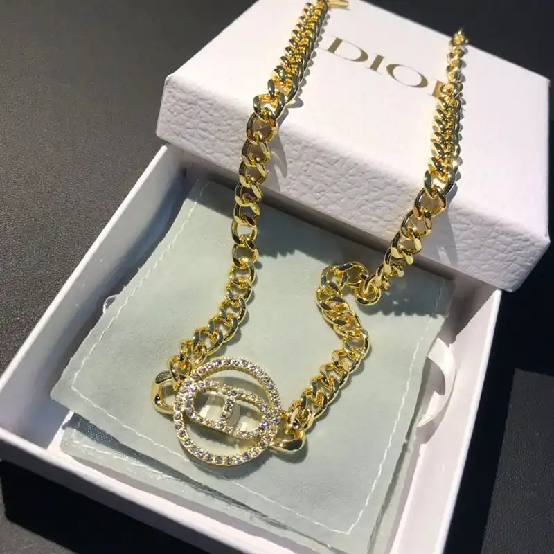 Dior Outlet Dior 30 Montaigne Necklace Metal And Silver Crystals Gold 0204