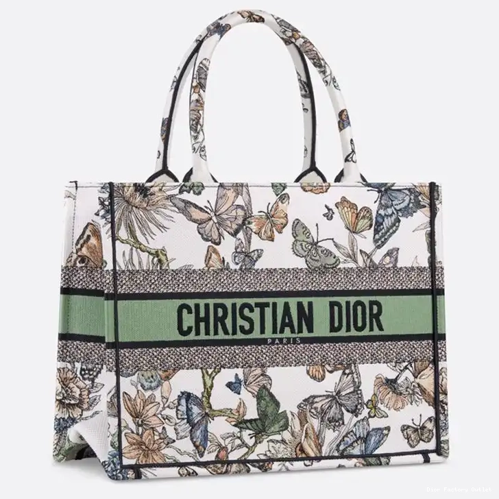 Dior Outlet Dior Green de Toile Mexico Canvas White Motif Tote Book Jouy 0227