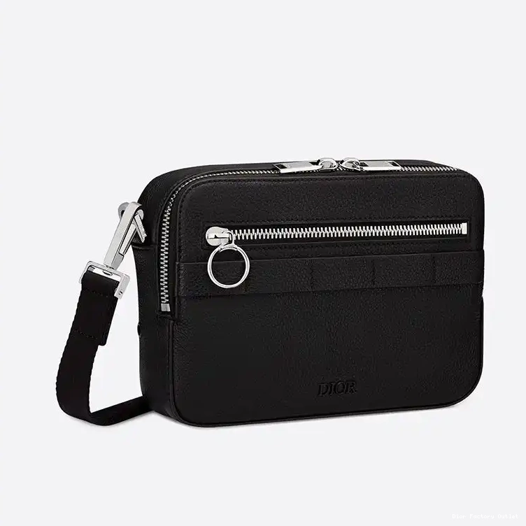 Dior Outlet Black Dior Safari Calfskin Messenger Grained 0216