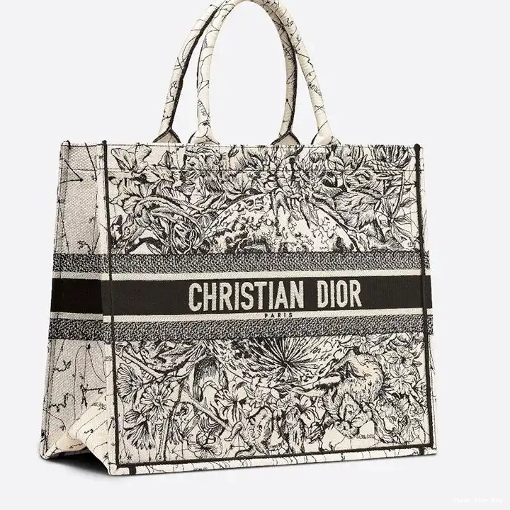 Cheap Dior Bag Tote Dior Motif Canvas Grey Book Constellation 0215