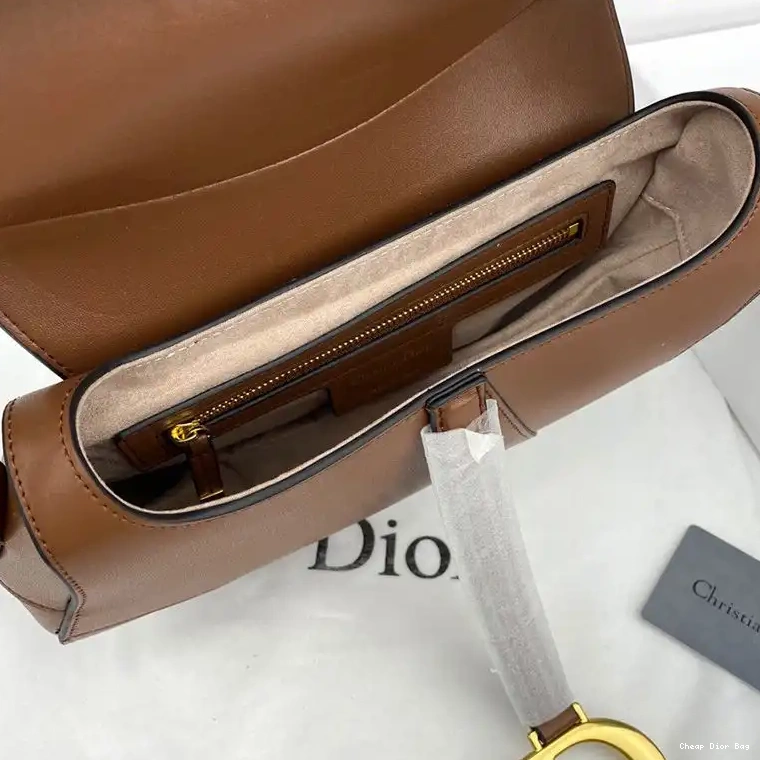 Dior Factory Outlet Calfskin Brown Dior Bag Saddle Smooth 0218