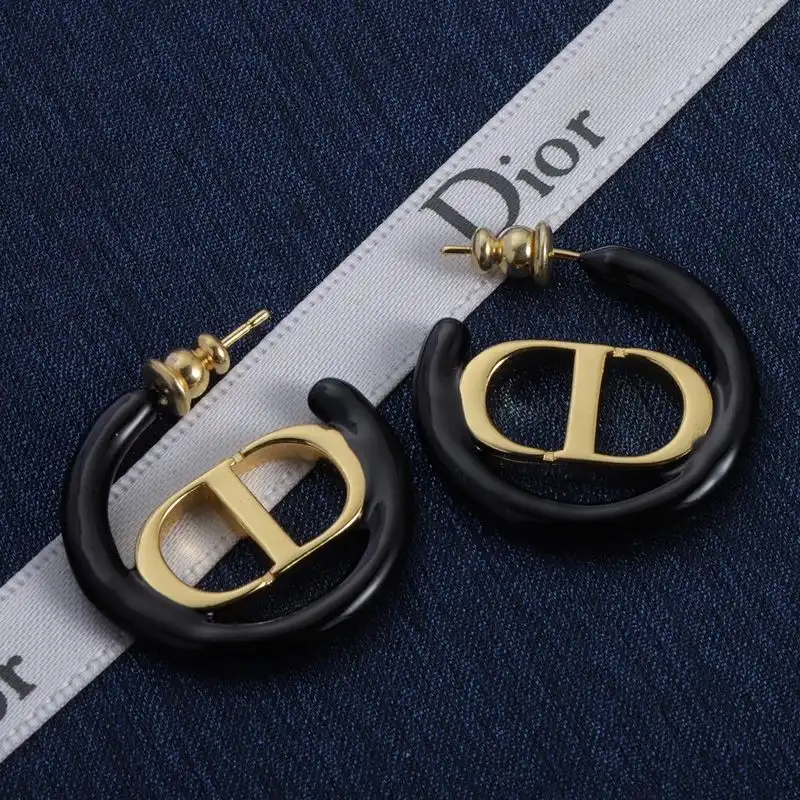 Cheap Dior Bag Dior 30 Montaigne Earrings Metal and Lacquer Gold Black 0202