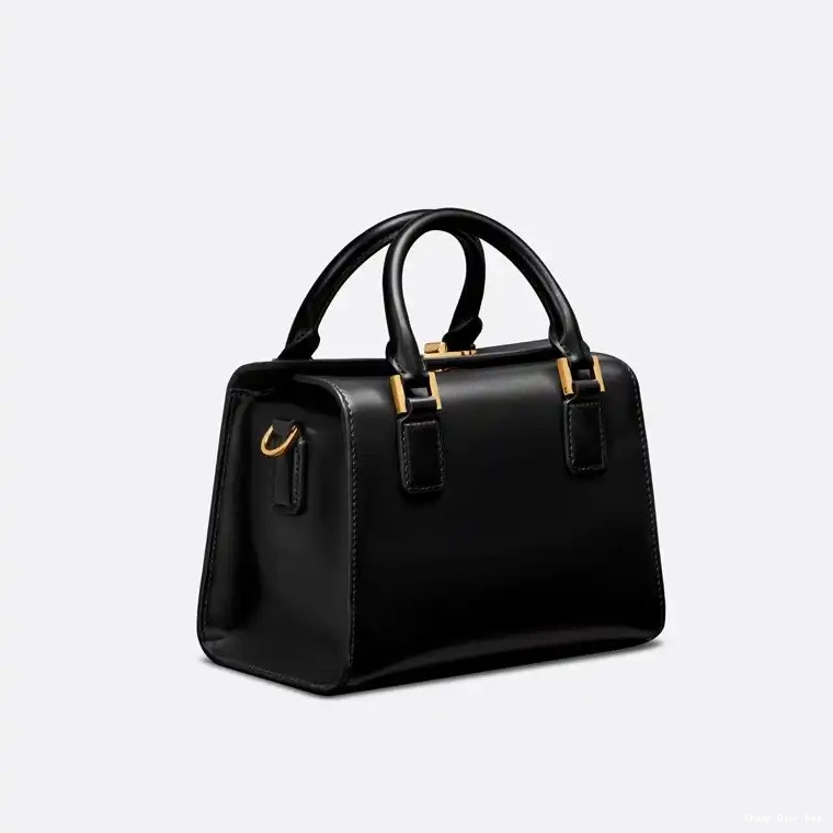 Dior Outlet Box Calfskin Boston Dior Bag Black Small 0222