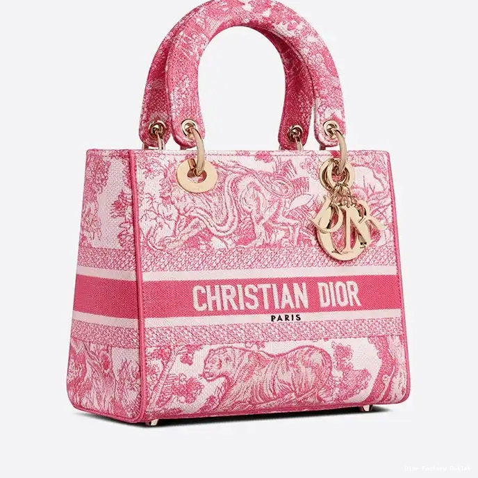 Dior Outlet Motif Rose Medium Canvas D-lite Toile Jouy de Lady Bag 0218