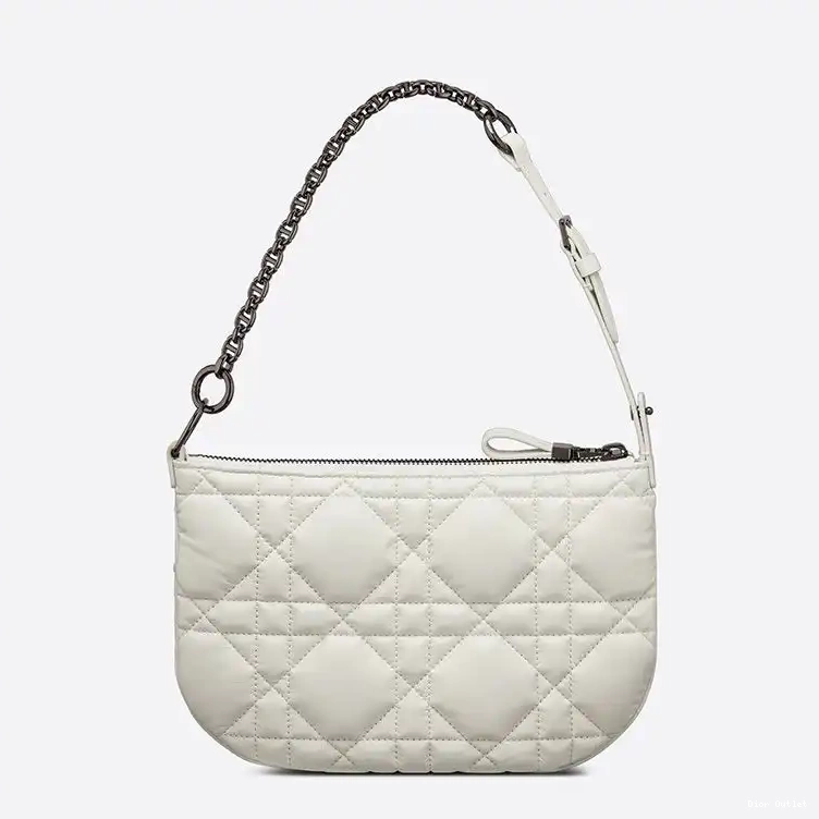 Dior Outlet White Mini Caro Quilted Bag Tulip Calfskin Macrocannage Dior 0208