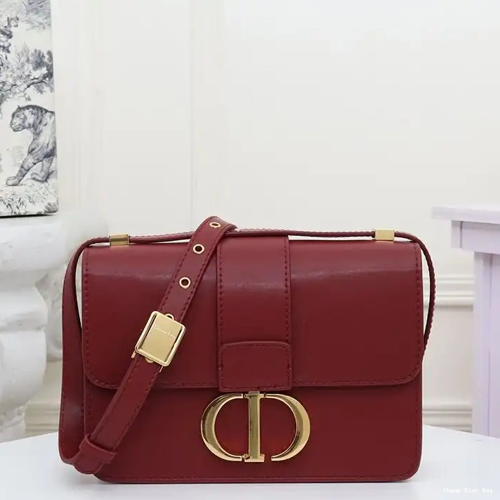 Dior Outlet 30 Burgundy Bag Dior Montaigne Calfskin Box 0212