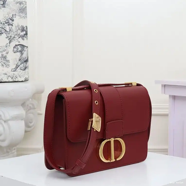 Cheap Dior Bag Calfskin Bag Burgundy Montaigne Dior 30 Box 0208