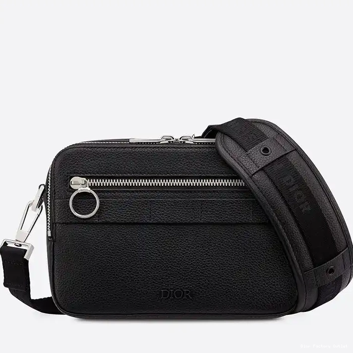 Dior Outlet Black Dior Safari Calfskin Messenger Grained 0216