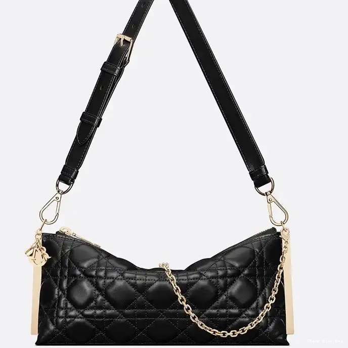 Dior Factory Outlet Lambskin Dior Bag Club Black Cannage 0213