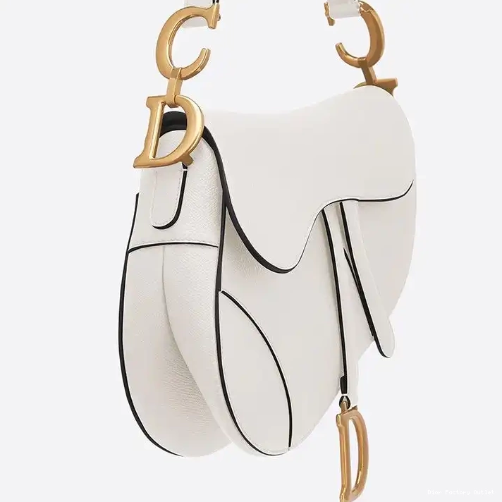 Dior Factory Outlet Saddle Grained Dior White Bag Calfskin 0218