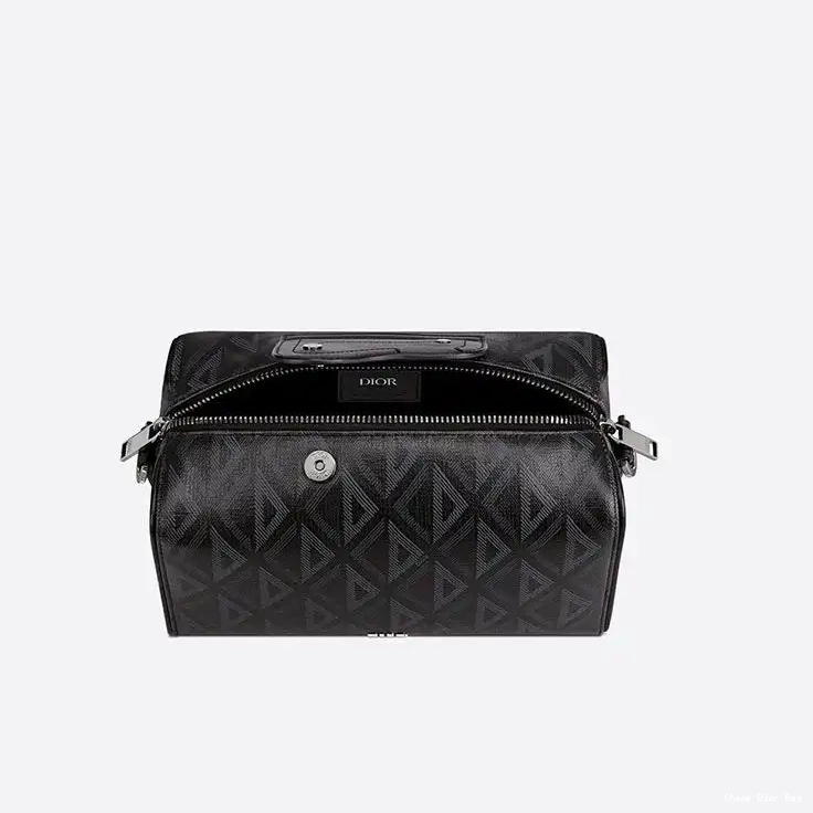 Cheap Dior Bag Motif 22 Bag Lingot CD Diamond Dior Black Canvas 0221