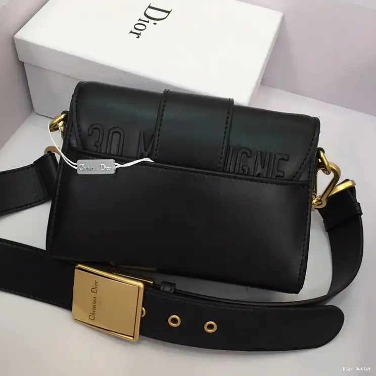 Dior Factory Outlet Montaigne Box Dior Bag 30 Calfskin Black 0226