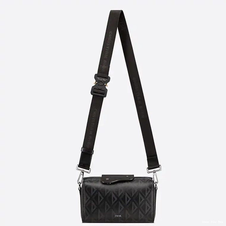 Cheap Dior Bag Motif 22 Bag Lingot CD Diamond Dior Black Canvas 0221