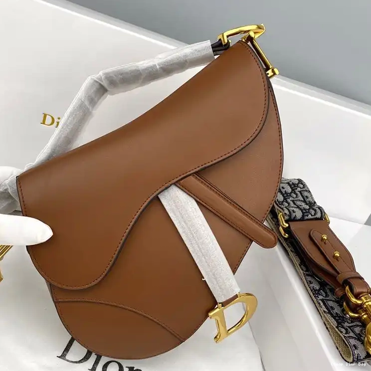 Dior Factory Outlet Calfskin Brown Dior Bag Saddle Smooth 0218