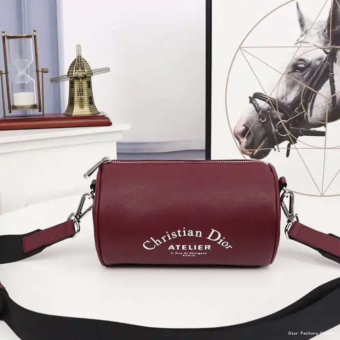 Dior Factory Outlet Dior Messenger Roller Grained Atelier Calfskin Red 0219