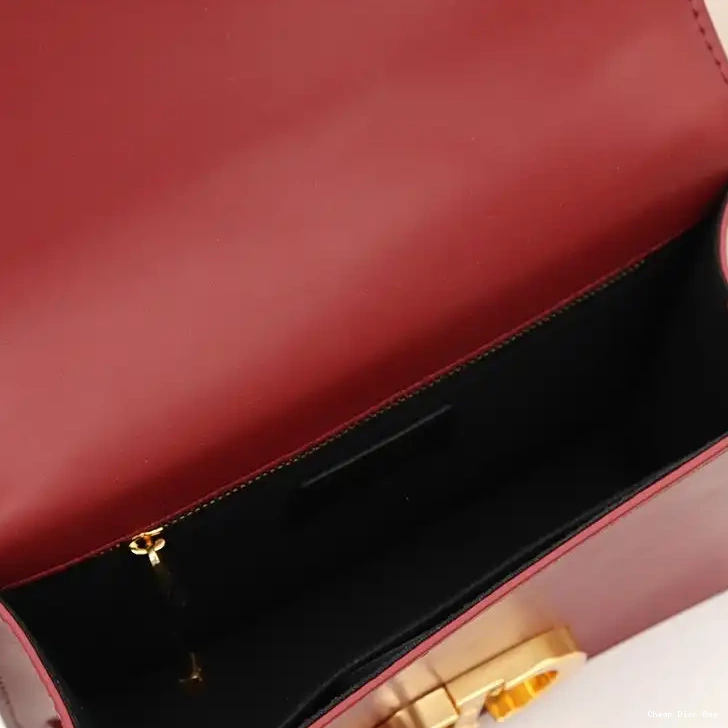 Dior Outlet 30 Burgundy Bag Dior Montaigne Calfskin Box 0212