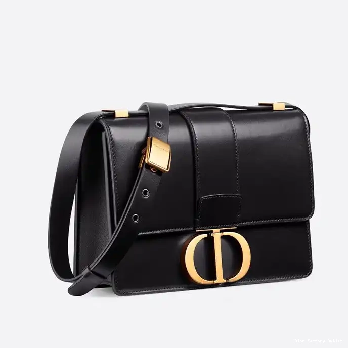 Dior Factory Outlet Montaigne Calfskin Box Dior Black 30 Bag 0223