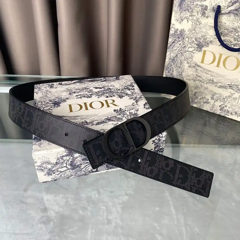 Cheap Dior Bag Dior CD Belt Oblique Calfskin Black 0206