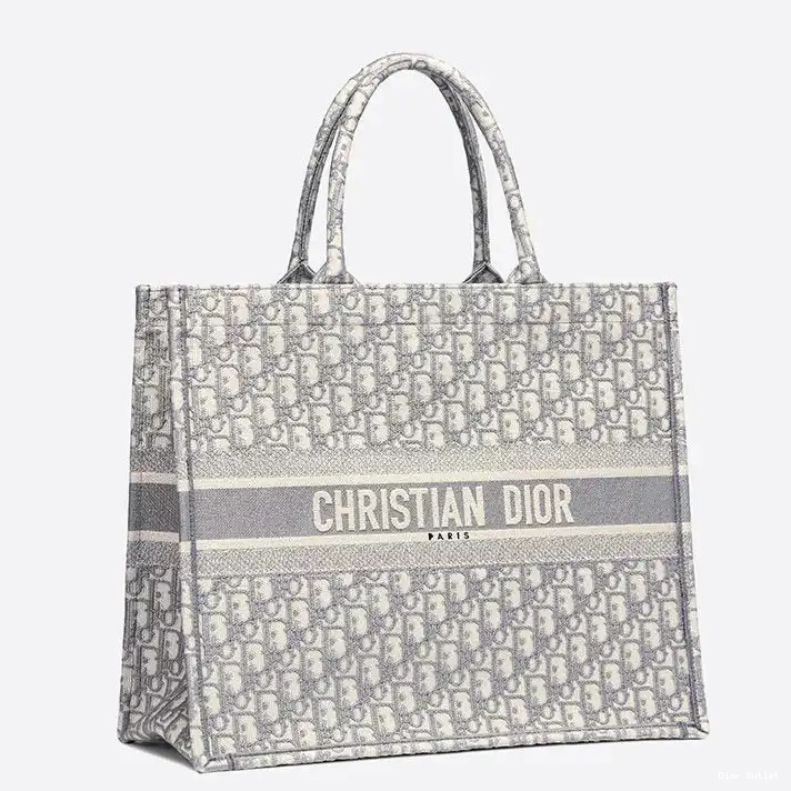 Cheap Dior Bag Oblique Canvas Dior Grey Book Motif Tote 0224