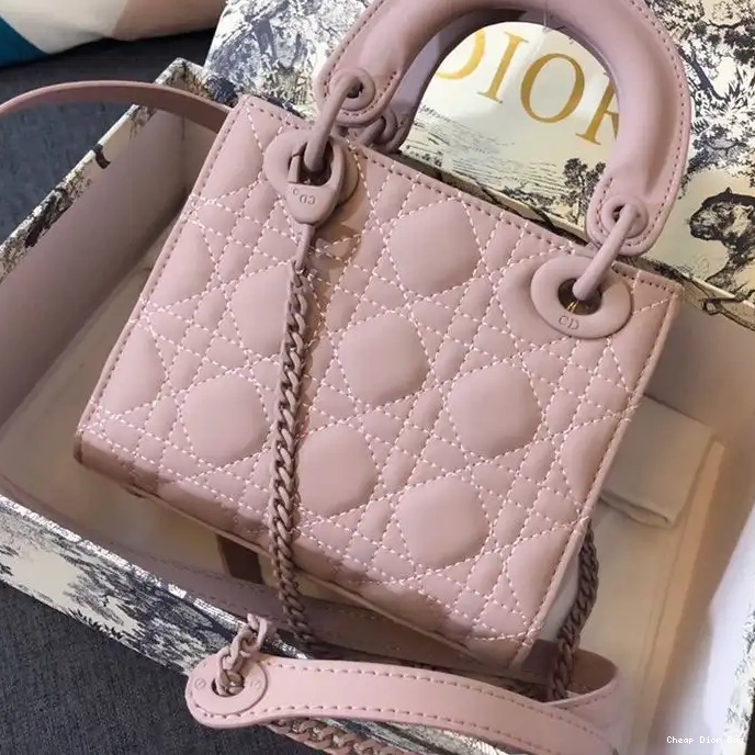 Dior Outlet Pink Mini Ultramatte Bag Calfskin Lady Dior 0212